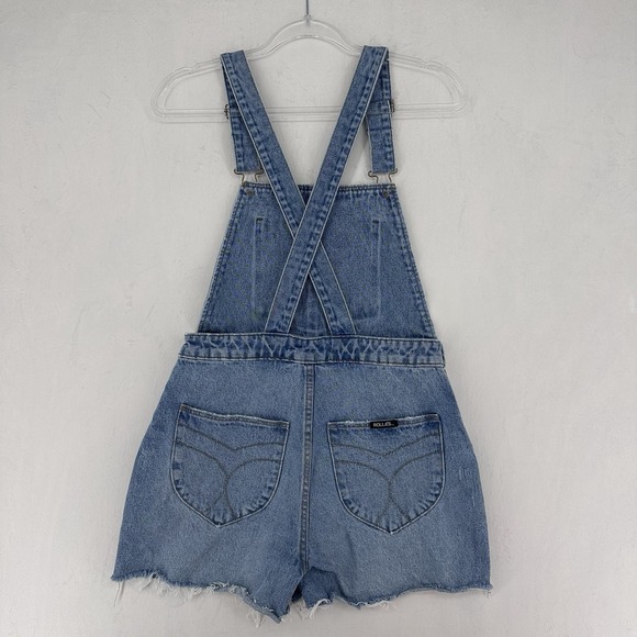 Rolla's Original High Rise Cutoff Short Overalls Denim Jean Women's Size Small - Picture 3 of 9